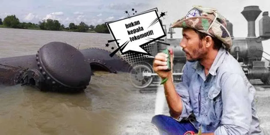 Enjin Wap Kapal Yang Tenggelam Dalam Sungai Perak Di Teluk Intan