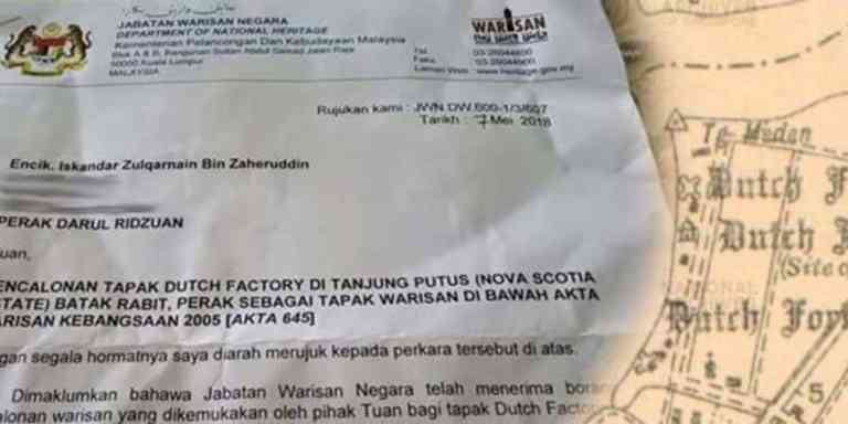 Kota Belanda Yang Hilang Di Teluk Intan Telah Ditemui